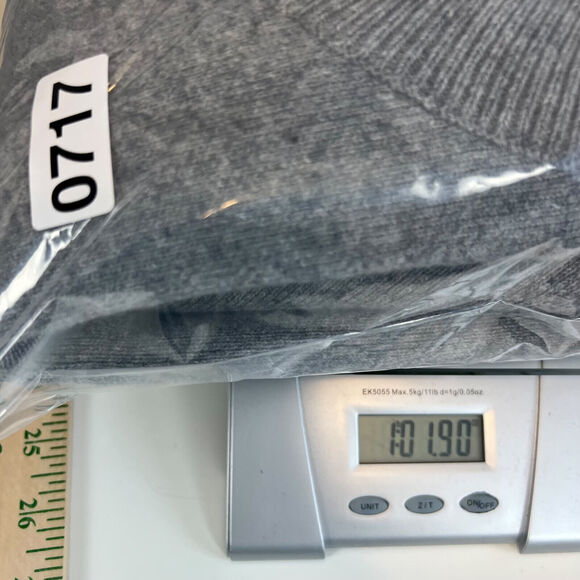 Nap Loungewear Sweater Womens OS Grey Slant Turtleneck Wool Minimal Preppy - Picture 13 of 13